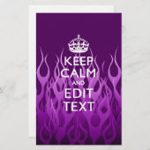 紫のレース保の炎にテキストを落ち着かせる 便箋 (正面/裏面)