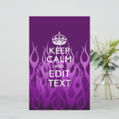 紫のレース保の炎にテキストを落ち着かせる 便箋 (スタンド正面)