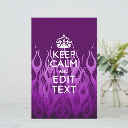 紫のレース保の炎にテキストを落ち着かせる 便箋 (スタンド正面)