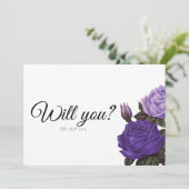 紫のロースト私のメイド・オブ・オーナー（花嫁付き添い人） 招待状 (スタンド正面)