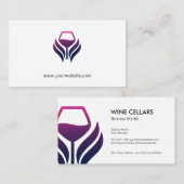 紫のワイングラスのロゴ 予約カード (正面/裏面)
