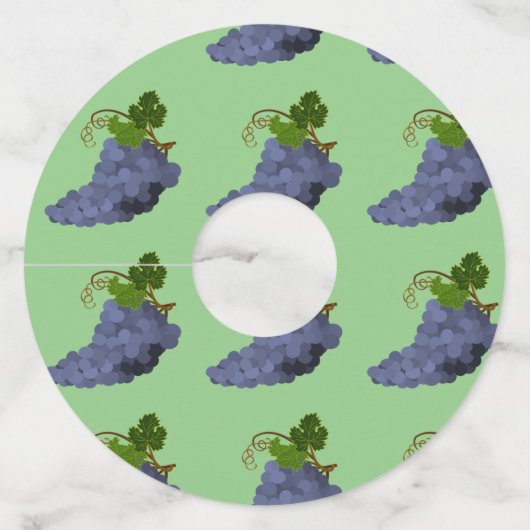 紫のワインブドウ ワイングラスタグ (正面)