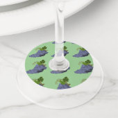 紫のワインブドウ ワイングラスタグ (クローズアップ)