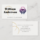 紫のワインロゴ |ワイナリー 名刺 (正面/裏面)