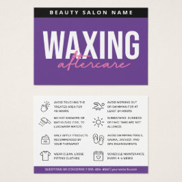 紫のワッモダンクス（蝋）シング・アフターケア・カードの脱毛