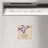 紫のヴィンテージさくらんぼの花の保存日 マグネット (インサイチュ (食洗機))
