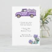 紫のヴィンテージのトラックは私の花嫁になる 招待状 (スタンド正面)