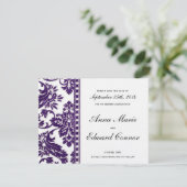 紫のヴィンテージダマスクレース日付を保存 セーブザデート (スタンド正面)