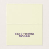 紫のヴィンテージデザイン25パッククリスマスカード (内部フラット)