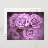 紫のヴィンテージバラ ポストカード (正面/裏面)
