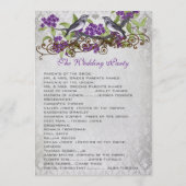 紫のヴィンテージバードダマスクの結婚式プログラム プログラム (裏面)