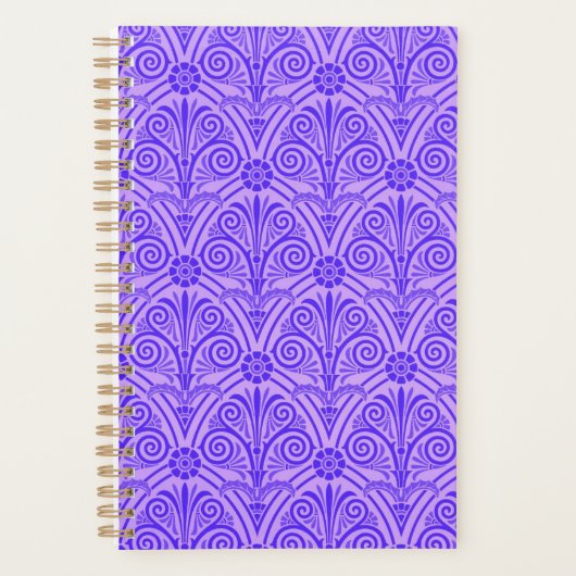 紫のヴィンテージパターン プランナー手帳 (正面)