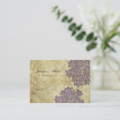 紫のヴィンテージフローラシーティングカード プレイスカード (スタンド正面)