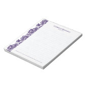 紫のヴィンテージフローラレース ノートパッド (回転)