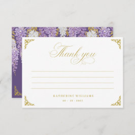 紫のヴィンテージブライダルシャワーサンキューカード サンキューカード