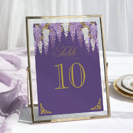 紫のヴィンテージブライダルシャワーテーブル番号 テーブルナンバー
