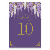 紫のヴィンテージブライダルシャワーテーブル番号 テーブルナンバー (裏面)