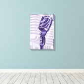 紫のヴィンテージマイクのキャンバス印刷 キャンバスプリント (インサイチュ (ウッドフロア))