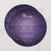 紫のヴィンテージ色あせた星の正方形/円形 メニュー (正面/裏面)