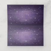 紫のヴィンテージ色あせた星ハロウィーン折り畳み プレイスカード (内部開封)