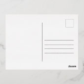 紫のヴィンテージ花ハッピーニューイヤー2025金ゴールド 箔シーズンポストカード (裏面)