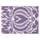 紫のヴィンテージ花柄 テーブルクロス (正面(横))