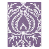 紫のヴィンテージ花柄 テーブルクロス (正面)