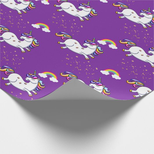 紫の一角星と金の星 ラッピングペーパー (角)