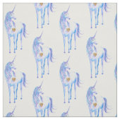 紫の一角獣金ゴールドハート ファブリック (見本)