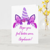 紫の一角獣(ユニコーン)のカスタムフローラがよくなる カード (黄色い花)