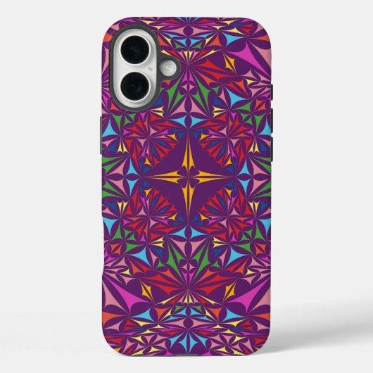 紫の万華鏡のような装飾的なパターン Case-Mate iPhoneケース (裏面)