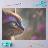 紫の三毛猫のヒント，ファンタジー 薄葉紙 (クラフト)