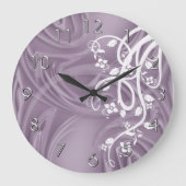 紫の上に巻き付けるフィリーグリーとフローラ ラージ壁時計 (正面)