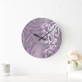 紫の上に巻き付けるフィリーグリーとフローラ ラージ壁時計 (ホーム)