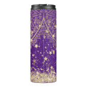 紫の上に金ゴールド星を魅了する曼荼羅 タンブラー (裏面)
