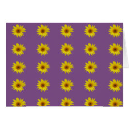 紫の上に黄色のひまわり模様の上に蜂