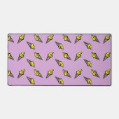 紫の上に黄色のアイスクリームパターン デスクマット (正面)