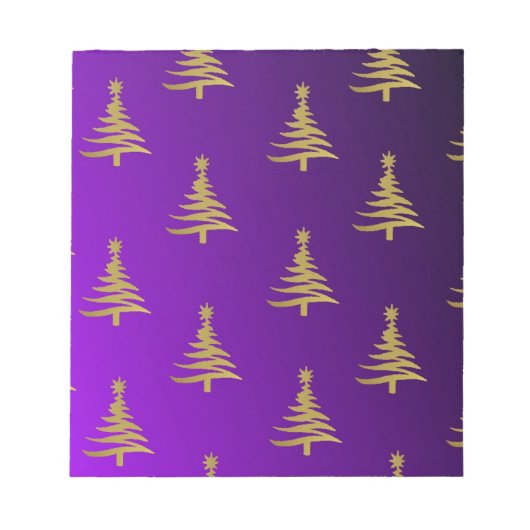 紫の上のクリスマスツリー ノートパッド (正面)