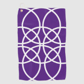 紫の上の白い緩和曲線 ゴルフタオル (正面)