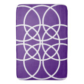 紫の上の白い緩和曲線 バスマット (正面縦)