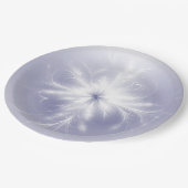 紫の上の華麗な白い雪の結晶 ペーパープレート (アングル)