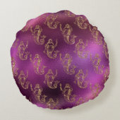 紫の上の金ゴールド ラウンドクッション (裏面)