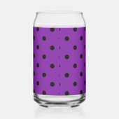 紫の上の黒い水玉模様 ガラス缶 (右)