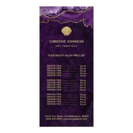 紫の上のseashellロゴ価格リストデザイン ラックカード