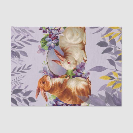 紫の不思議の国の復活のうさぎ 薄葉紙 (正面)