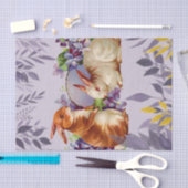 紫の不思議の国の復活のうさぎ 薄葉紙 (クラフト)