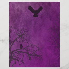 紫の不気味なウッドハロウィンスクラップブック紙