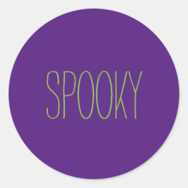 紫の不気味緑のハロウィン手書き ラウンドシール