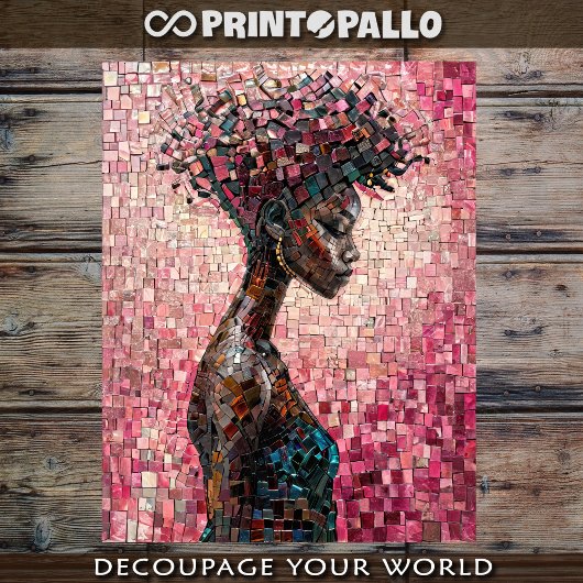 紫の世界の黒人女性のモザイク 薄葉紙