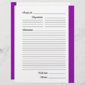 紫の両面レシピページ (正面/裏面)